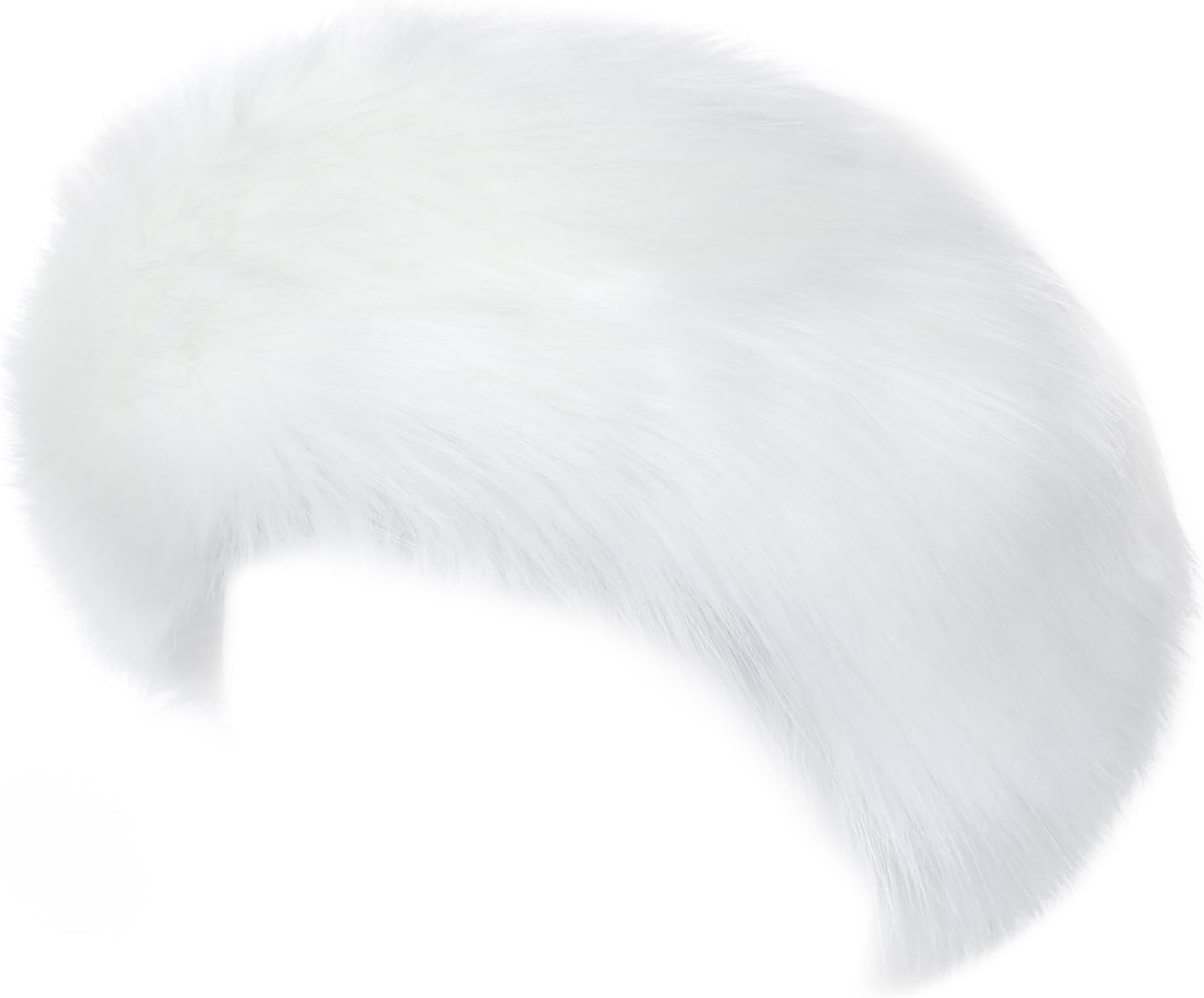 Winter Fluffy Faux Fur Headband Hat Ear Warmer Head Wrap Head Warmer for Women (White)
