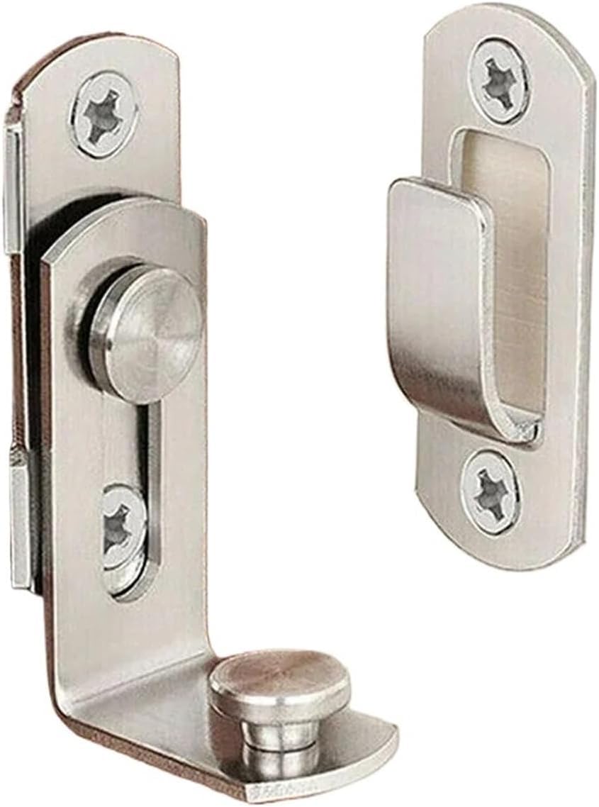 Esese One Color Barn Door Latch,2Pcs Gate Swing Slide Lock, Right Angle Doors 3Inch 90Degree Buckle Hasp Sliding Barrel Bolt Hardware