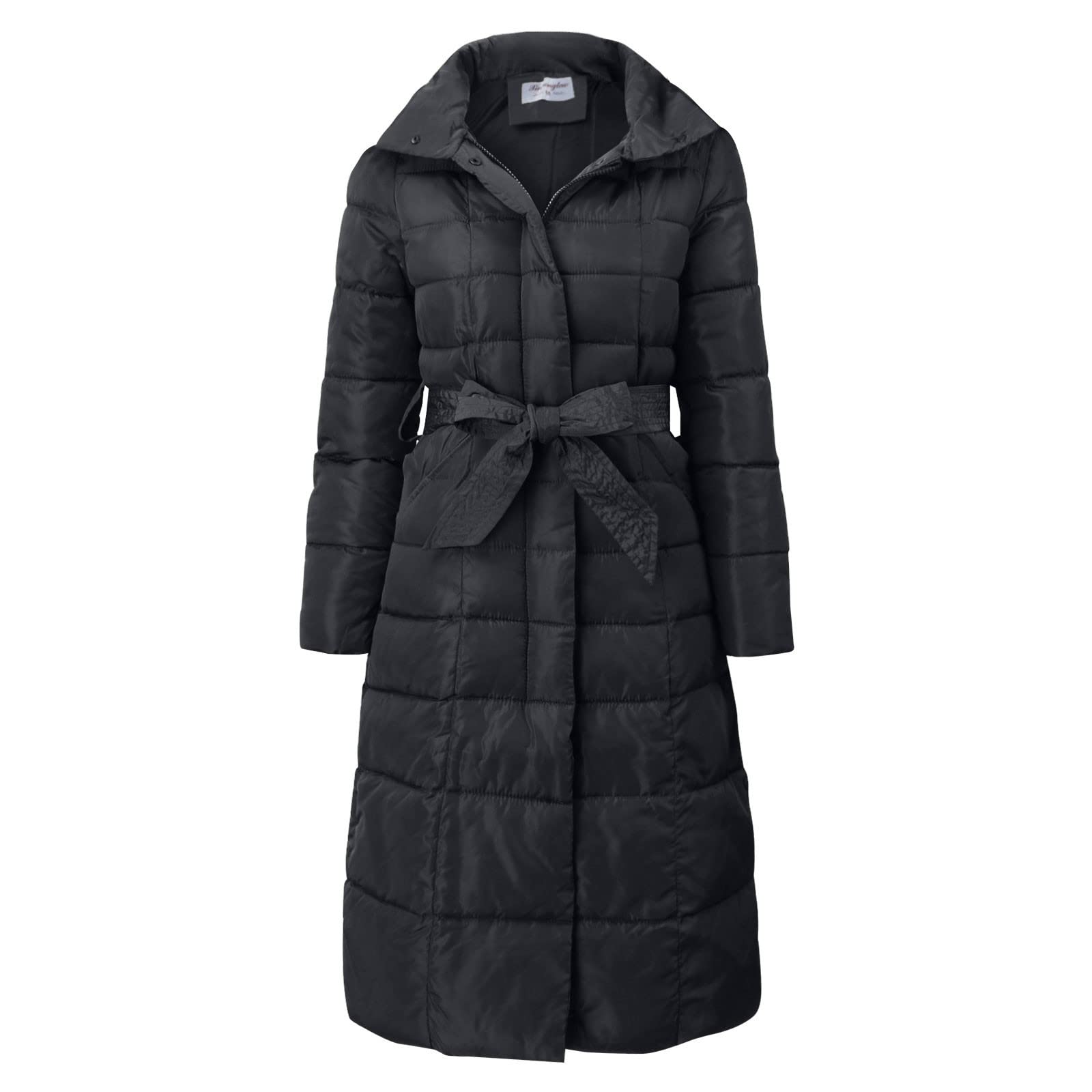 Chaqueta de plumón para mujer, ligera, con capucha, chaqueta con capucha para mujer, de gran tamaño, color negro, chaqueta acolchada, abrigo largo y cálido, chaqueta de felpa con capucha