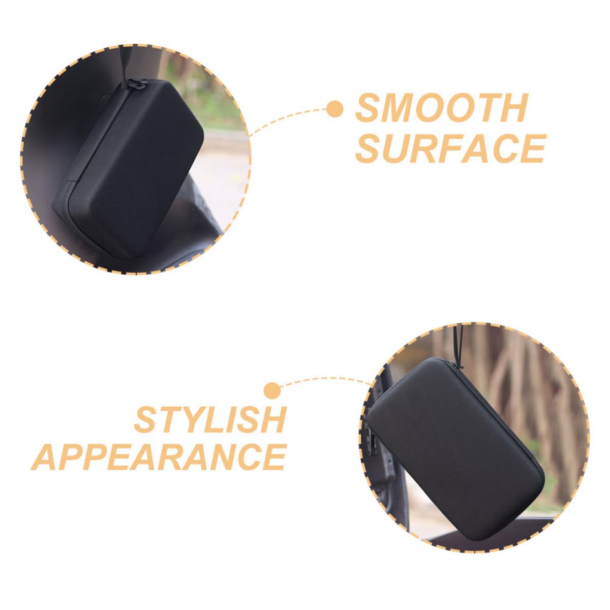 Pack Organizer Tasche für Ladegeräte von Elektrofahrzeugen, Schwarz | Polyester und Eva, Harte Hülle mit Stoßschutz, für E-scooter und Handtasche, 2 Stück