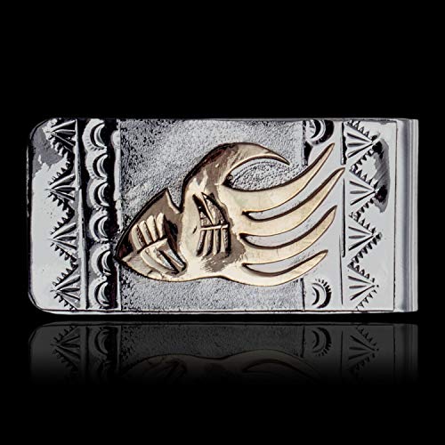 $160Tag 12ktGF Silver Bear Paw Certified Navajo Native American Money Clip 11256 Made by Loma Siiva2