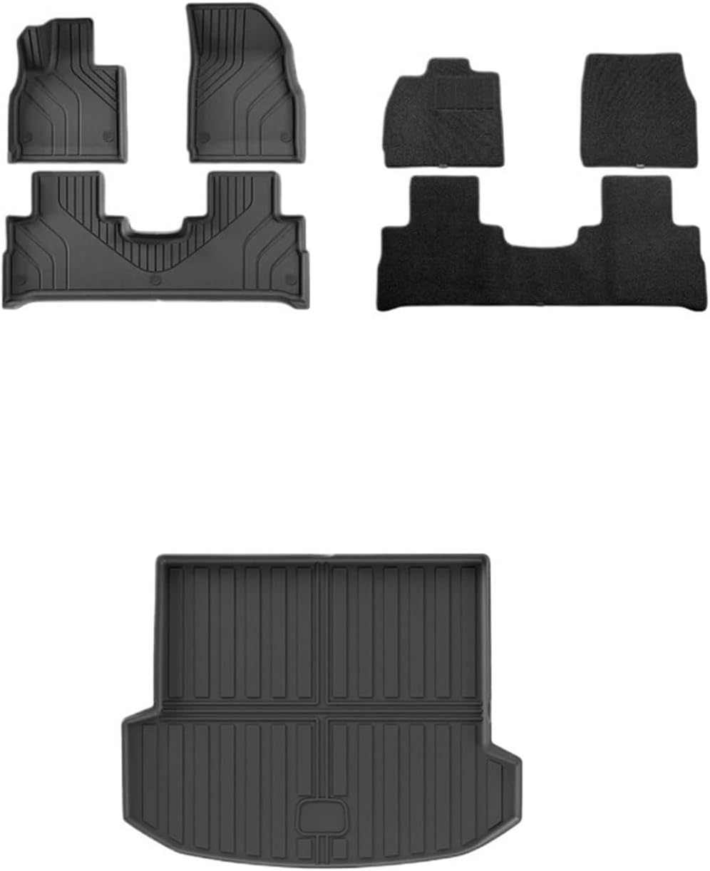 Car Floor Mats Cargo Liner Trunk Pad TPE 3D Foot Mat Accessories Compatible with JAECOO OMODA 9 //C9/ Compatible with Chery Exeed RX 2025-2023(LHD 7PCS Set)