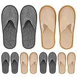 WEKADRIN 6 Paar Einweg Leinen Hausschuhe Mit Weidenblattmuster Rutschfest Leicht Und Tragbar Für Hotels Schönheitssalons Privatunterkünfte Spa Hausschuhe