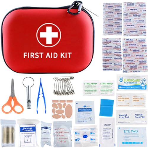 Seguridad, NACOOL Botiquín de primeros auxilios portátil, botiquín de primeros auxilios de 115 piezas, seguro, duradero, impermeable, fácil de transportar, cómodo de...