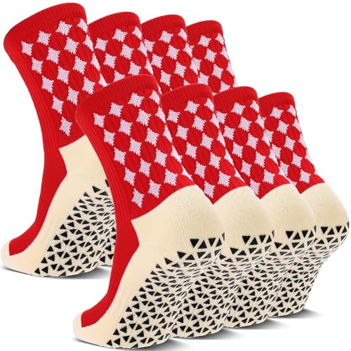 2/4 Pairs Grip Soccer Socks for Men Women Cushioned Non Slip Football Basketball Athletic Sports Socks