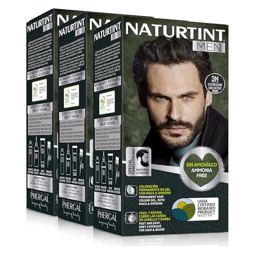 Naturtint Men Biobased | Coloration Permanente Sans Ammoniaque pour Hommes | Teinture pour cheveux et barbe | Couverture à 100% des cheveux blancs | Ingrédients naturels | 5N Châtain Clair…