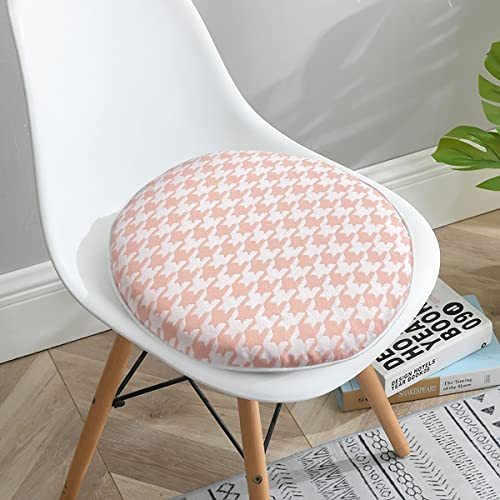 Fbts Prime Bistro Chair Cushions Set Of 2 Pink Outdoor Seat Cushions 16X16 Inch Houndstooth Round Patio Chair Pads For Chair Or Patio Furniture #TOP6