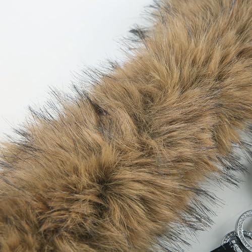 Punk Faux Fur Belt with Metal Clasp Warm Fluffy PU Leather Waistband Furry Hip Hop Waist Accessories for Women Girls Overcoat Dress Sweater Pants, Brown2