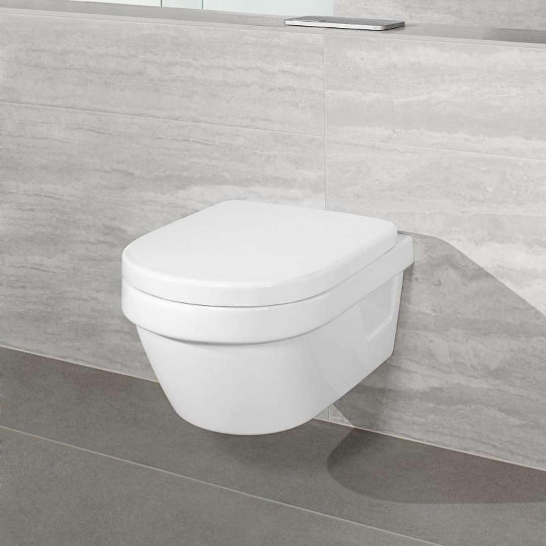 Villeroy & Boch Architectura Combi-Pack lavable WC DirectFlush (bord de chasse ouvert) avec siège WC avec fonction SoftClosing, White Alpine, 5684HR01, Couleur: Blanc