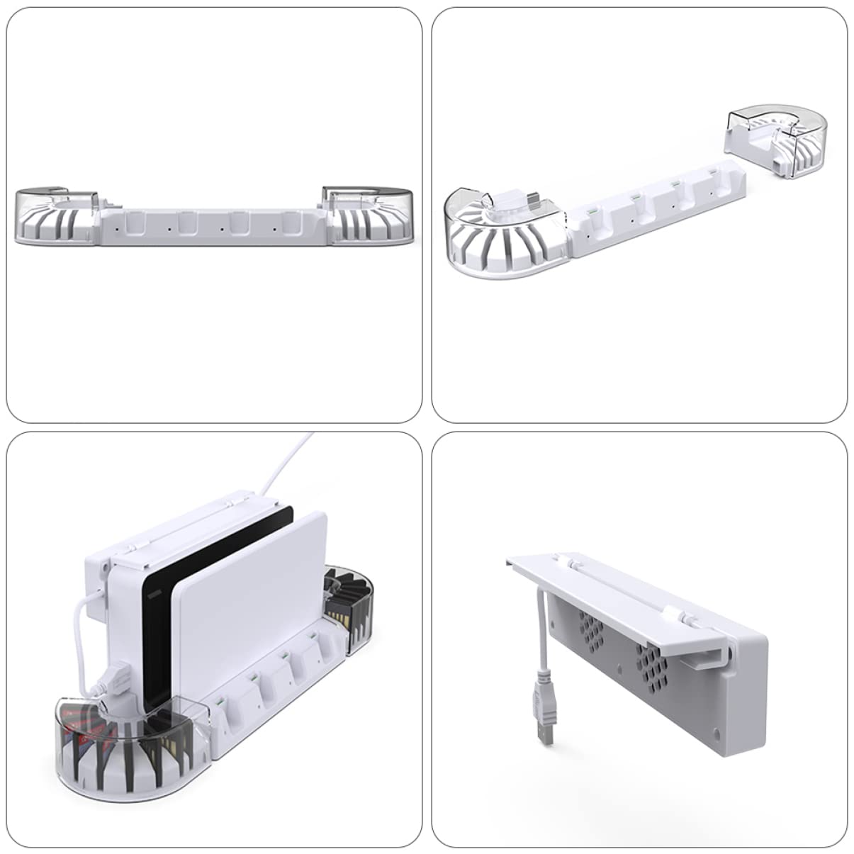 Hemobllo 1Set Base con Raffreddamento per Switch Oled Caricabatterie Controller per Schede Design Compatto e Funzionamento