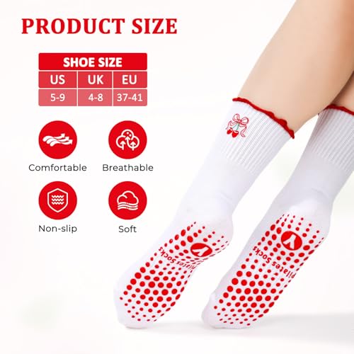 Image of Pilates Grip Yoga Socks for Women Cute Non Slip Socks