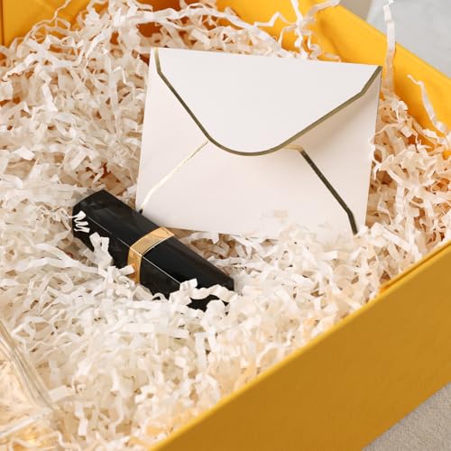 Boîte emballage cadeau jaune grand format avec carte de vœux - 7