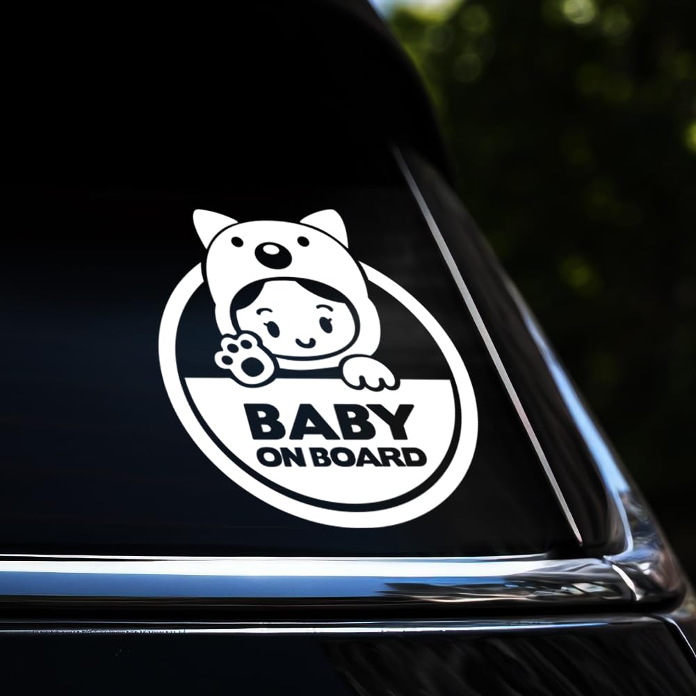 Baby On Board Car Sticker, Child Safety Awareness Sign, Window Bumper, Van Camper, Caravan Sticker, Baby On Board Sticker (170mm x 190mm (LxH))