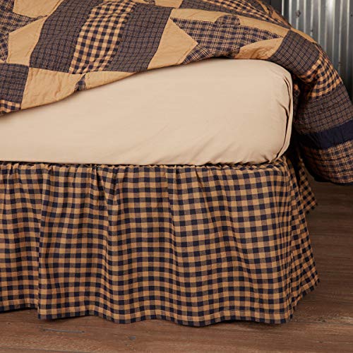 Pine-Valley-Quilts-Navy-Check-Bed-Skirt-Twin-100-Cotton Pine Valley Quilts Navy Check Bed Skirt Twin 100 Cotton