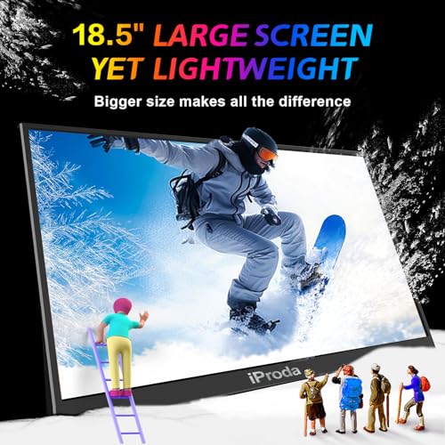 Image of Portable Monitor for Laptop,120hz Portable Gaming Monitor FHD 1080P 18.5 inch Laptop Monitor Extender Travel Portable Computer Monitor Screen Extender for PS5 /4 Mac PC