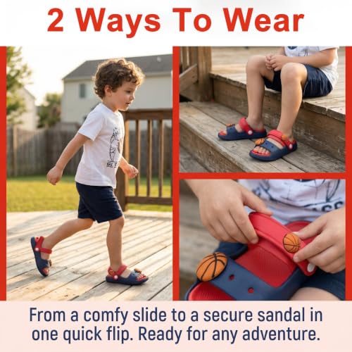 Image of Toddler Slides Sandals Unicorn Bunny Non-Slip Beach Pool Home Slippers | Kids Unicorn Dinosaur Bunny Slides Sandals for Boys Girls - Cute Non Slip Home Bath Shower Outdoor Shoes