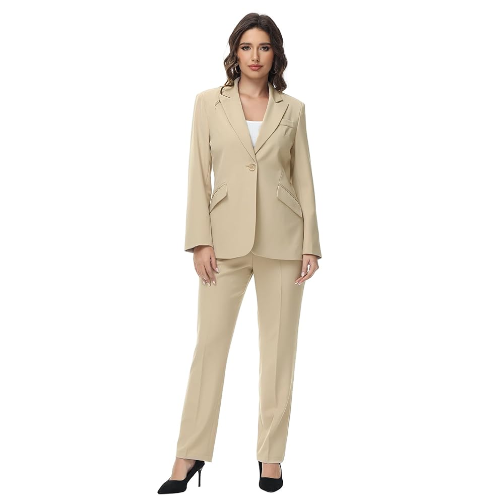 スタイル アップ Empire Slim Fit Women's Suit Set (4色) Amazon.com: Lamgool Women Suit 2 Pieces Set One Button