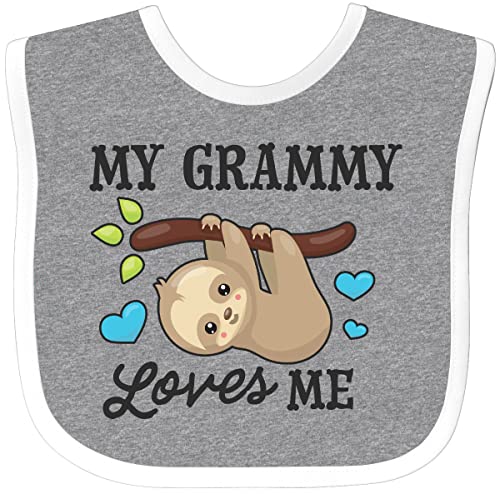 inktastic My Grammy Loves Me with Sloth and Hearts Baby Bib