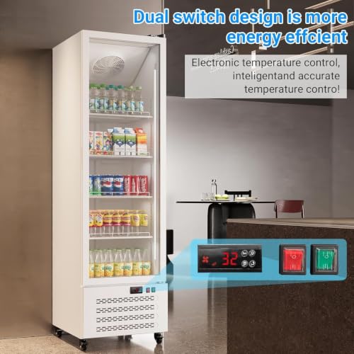 Image of Commercial Refrigerators, Beverage Fridge with Glass Door, Double Front Panel Design, Mobile Display Merchandiser