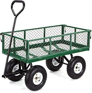 Gorilla Carts Steel Garden Cart with Removable Sides with a Capacity of 400 lb, Green