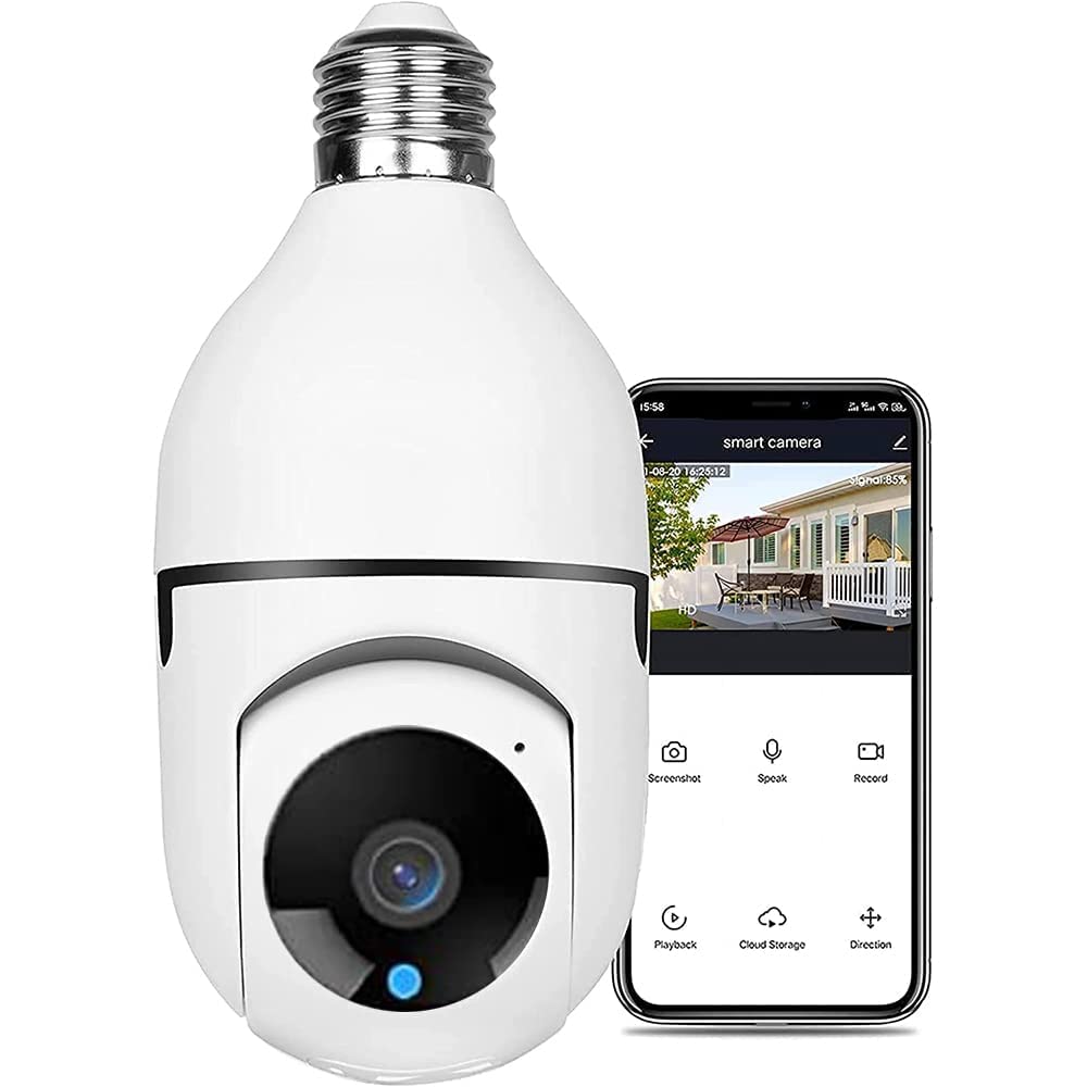 DDLC CCTV Bulb Camera with Motion Detection, Live View, 2 Way Intercomm, Multi -Function Camera WiFi Dome Camera New E27 PTZ Camera 7 Day and 24 Hours (Black Light) (B0CJ72S2GF) Amazon Price History, Amazon Price Tracker