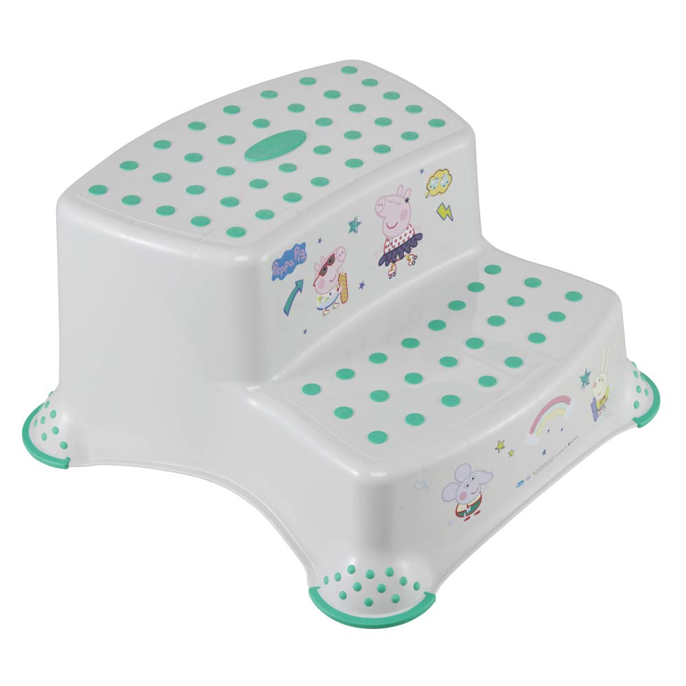 keeeper Peppa Pig Taburete de dos escalones, De aprox. 3 a aprox. 14 años, Función antideslizante, Igor, Gris