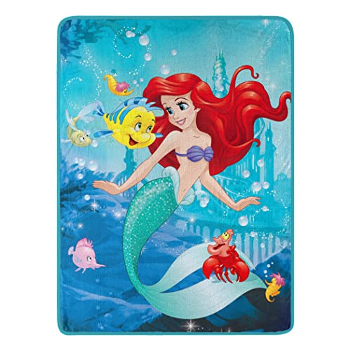 Image of Northwest Little Mermaid/Ariel Micro Raschel Throw Blanket, 46" x 60", Floatie Friends