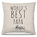 PUHEI Papa Gifts, federa per cuscino con scritta 'World's Best...