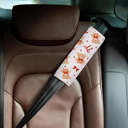 Image of YR Seat Belt Cover for Kids, Soft Comfort Seat Belt Cushion for Children, Cute Cartoon Pattern Car Seat Belt Pads Cover for Girls and Boys, 1 Pack (Cute Bear)