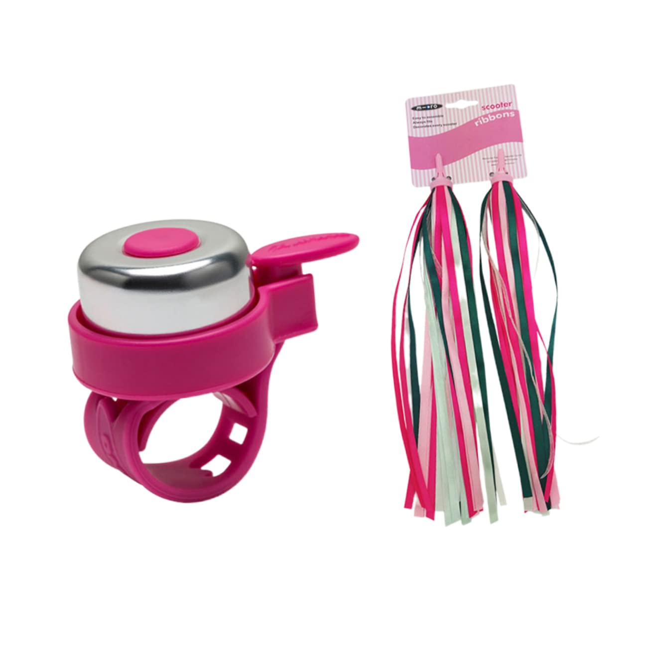 UKCOCO 2Pcs Bike Grips with Shiny Tassels Bell Set for Scooters Bicycles Unique Accessories Pink Red for Boys