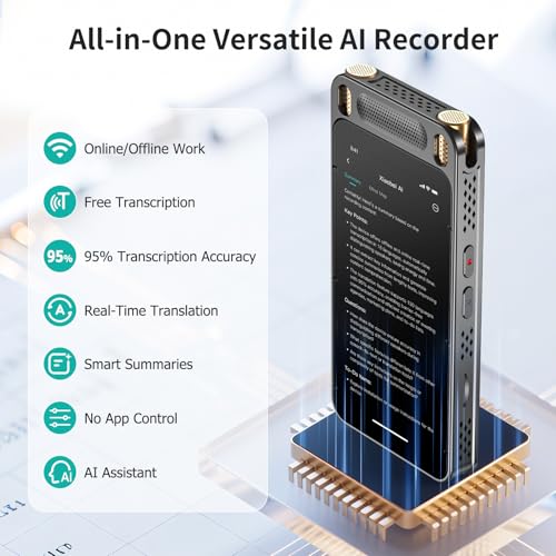 AI Voice Recorder with Unlimited Transcription - side view