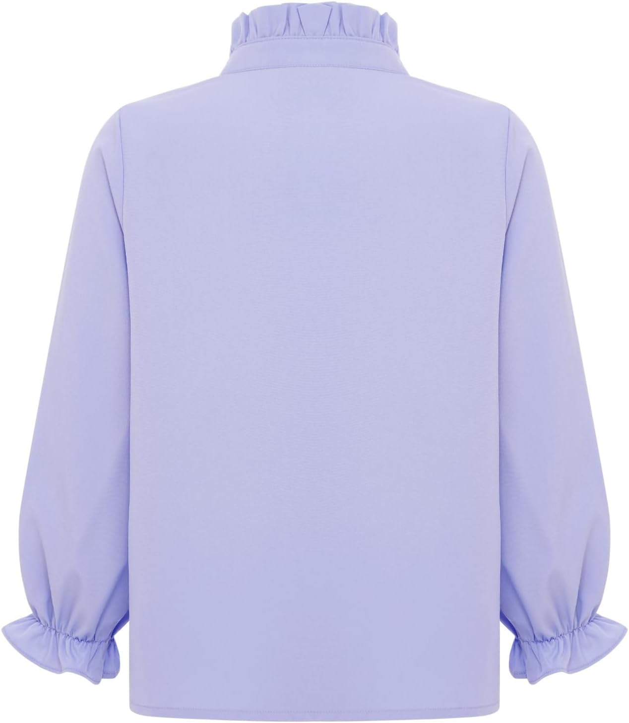 FEESHOW Kids Girls Ruffled Collar Cuffs Shirt Puff Long Sleeve Button Down Blouses Lightweight Solid Formal Dress Tops