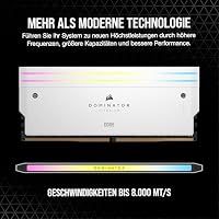 Corsair Dominator Titanium RGB DDR5 RAM 32GB (2x16GB) Bis zu 6000MHz CL30-36-36-76 1.40V AMD EXPO Intel XMP 3.0 Desktop-Arbeitsspeicher – Weiß (CMP32GX5M2B6000Z30W) – Ansicht 3