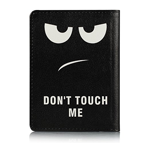 Passport Holder Cover Case PU Leather RFID Blocking Card Pockets Holder Cute Luggage Magnetic Wallet Passport Holder Case for travel Women Men, Don't Touch3
