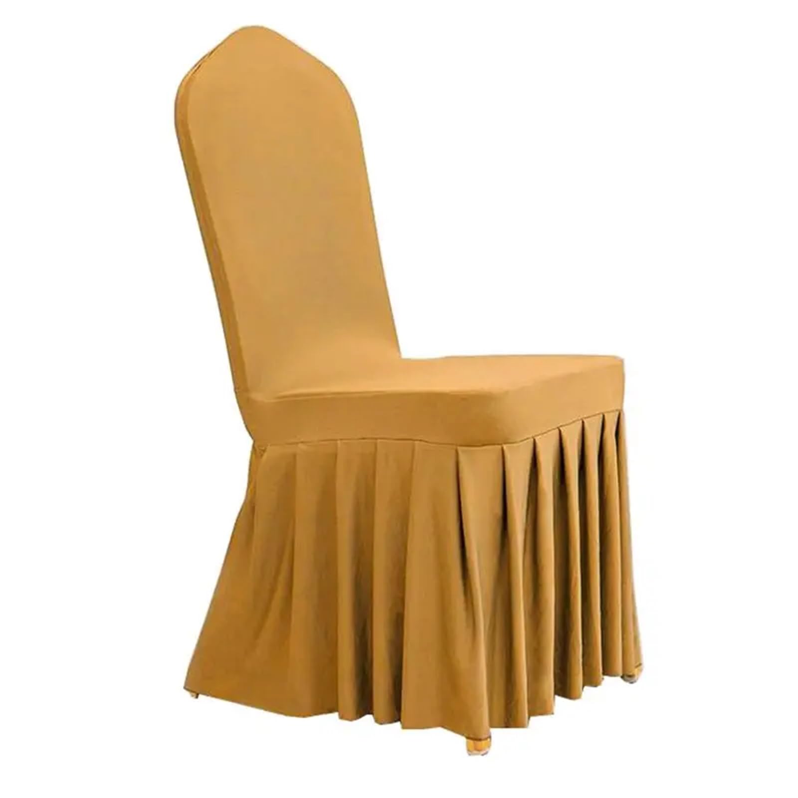 Stuhlhussen 6 Stück elastische Stuhlhussen, Spandex-Universaltuch for Hotel, Zuhause, Moderne Hochzeit, Geburtstag, Party, Esszimmer, Sitzdekoration(Gold)