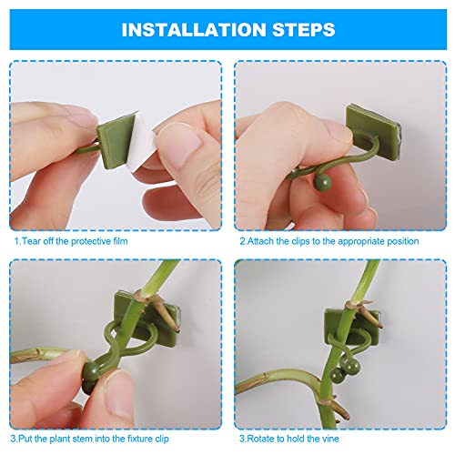 Zocipro 100 Stück Pflanzenclips Wand, Selbstklebende Pflanzenclips für Kletterpflanzen, Pflanzen Clips, Plant Climbing Wall Clips für Gardening Plant Reben Gemüse