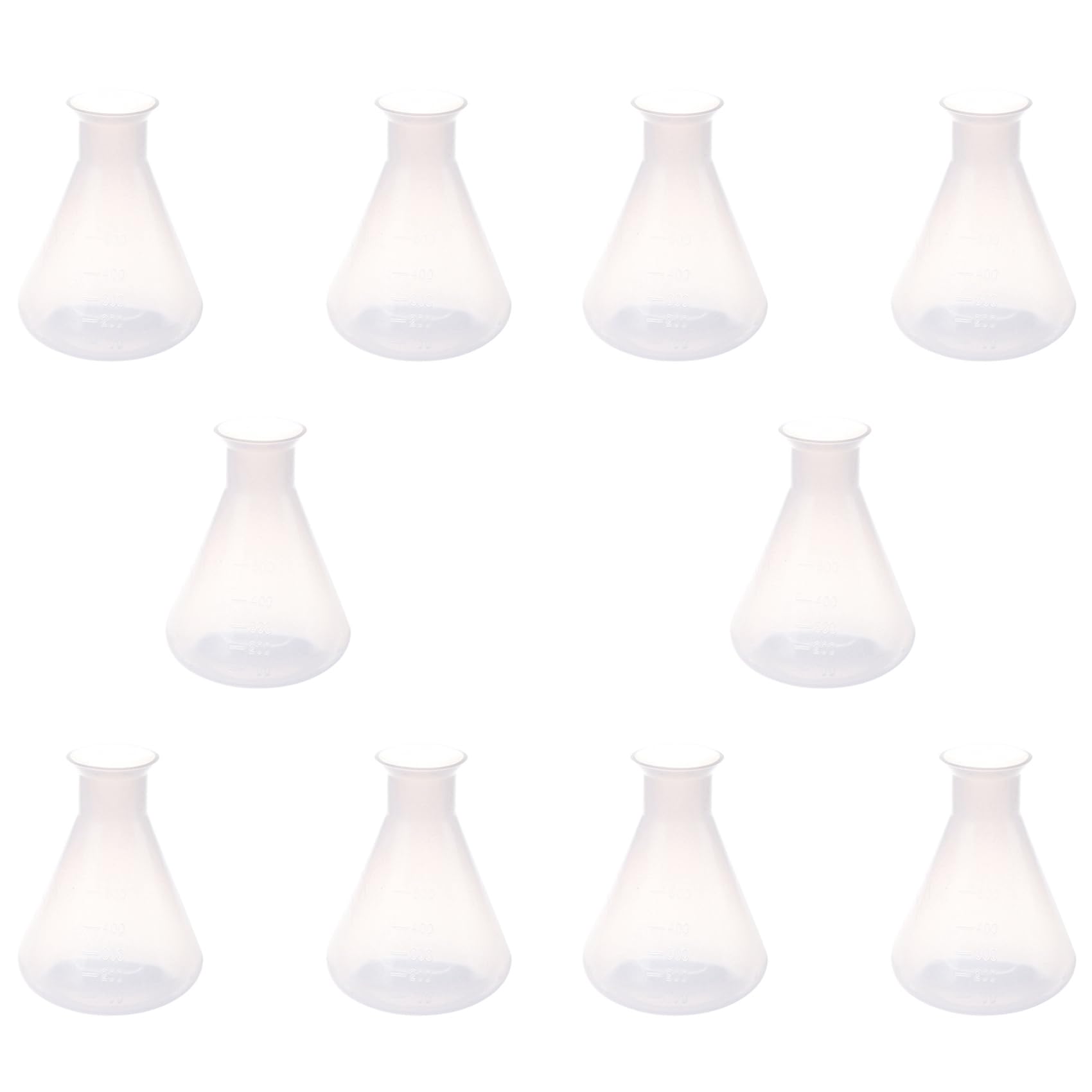 10X 500 Ml Klare Kunststoff Laborchemikalie Erlenmeyerkolben Vorratsflasche