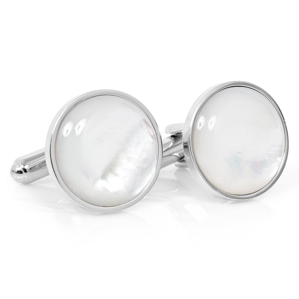 Ox and Bull Trading Co. Silver and Mother of Pearl Cufflinks