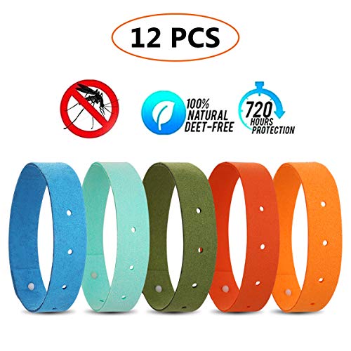 Preisvergleich Produktbild Mückenschutz Armband Moskito Armband 12pcs Kinder Moskito Armband, Mosquito Repellent Bracelet mit Natürlichen Pflanzenölen für Kinder und Erwachsene Mücken Gürtel Schutz gegen Mücken Insekten