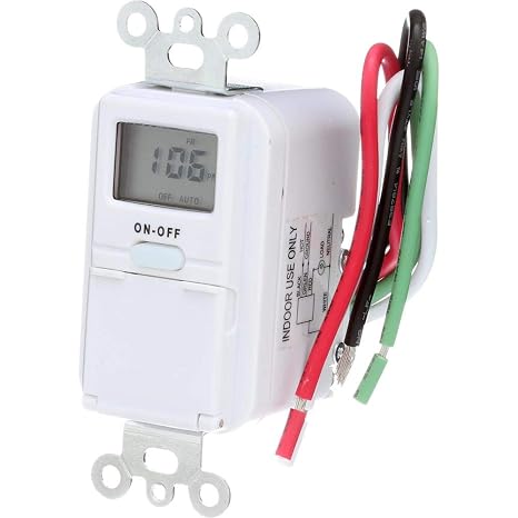 AmerTac TMDW10 Westek Hardwire Indoor Digital Wall Switch Timer, White