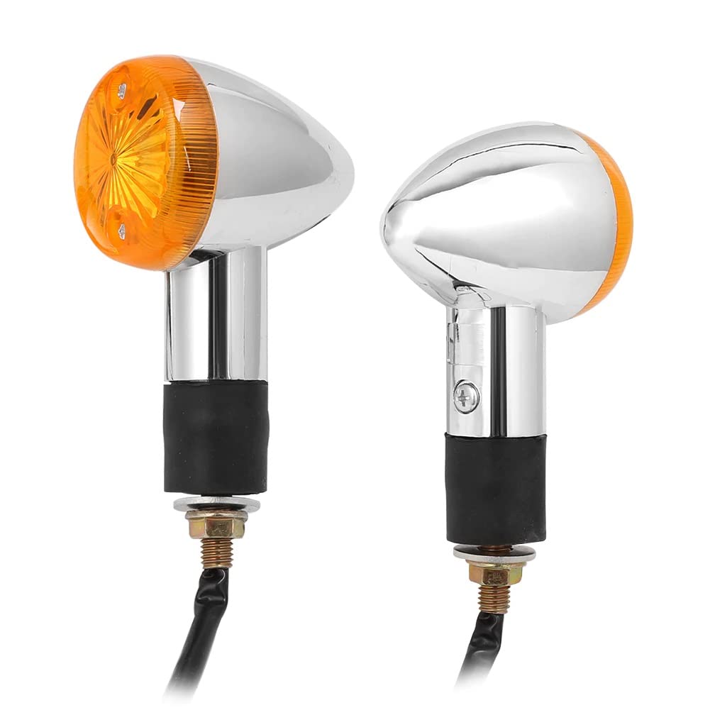 12V Universal Motorcycle Turn Signal Indicator Light | Turning Amber Lamp Bulb | Motorbike Lamps Blinker Flash Bike Lamp, Amber turn signal lights, 2 PCS