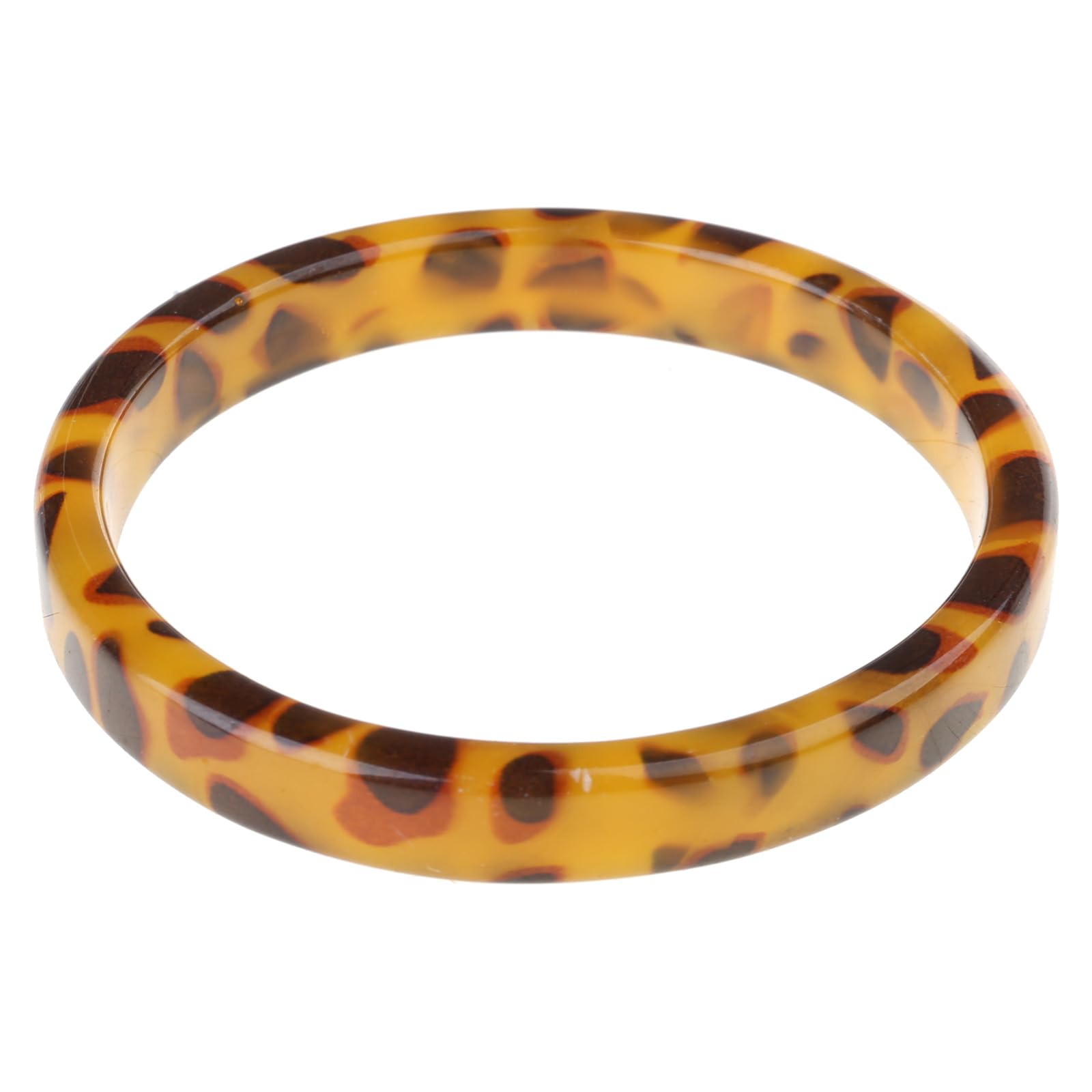 Maxtonser 4 Brown Leopard Mottled Bangle All-Match Polygon Resin Bracelet For Wedding Engagement Party Anniversaries