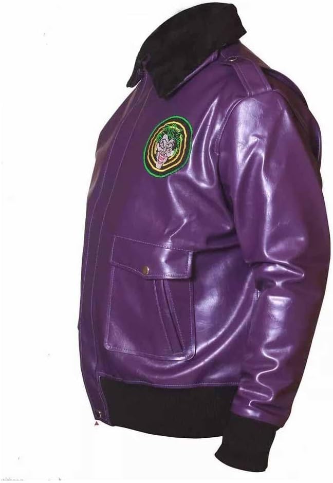 Henchmen Goon Purple Bomber Joker Jacket with Faux Fur Collar3