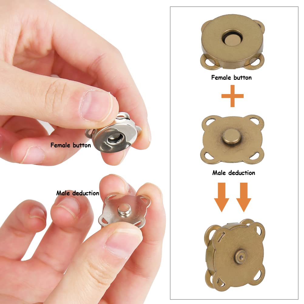 Bottoni Magnetici Per Borse - Set Da 48 Pezzi, 14mm E 18mm, 4 Colori - Foto 8