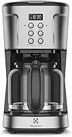Cafeteira Elétrica Electrolux inox filtro permanente removivel capacidade 1,5L 38 xicaras função timer painel digital desligamento automatico ECM30 127v, cor aço escovado
