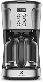 Cafeteira Elétrica Electrolux inox filtro permanente removivel capacidade 1,5L 38 xicaras função timer painel digital desligamento automatico ECM30 127v, cor aço escovado