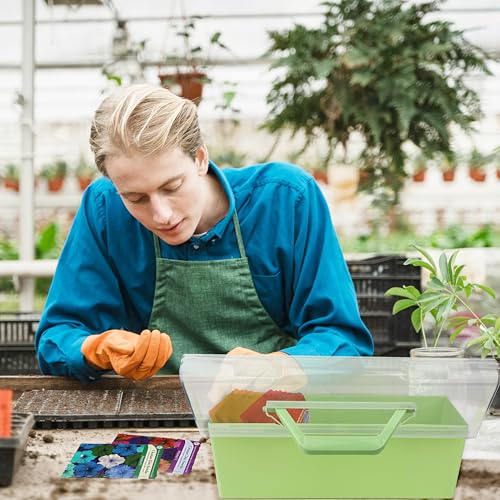 Image of Seed Packets Organizer with Handle - Seed Storage Organizer - Seed Organizer Storage Box - Garden Seed Holder Plastic