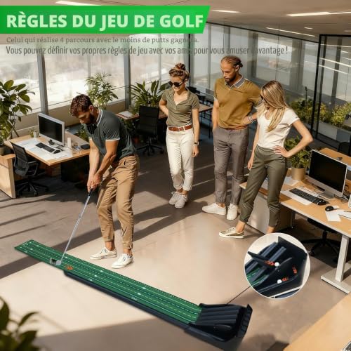 KOFULL Tapis Putting Golf Tapis d'entraînement de Golf Practice d'intérieur pour la Maison, Le Bureau, l'intérieur et l'extérieur – vue 7