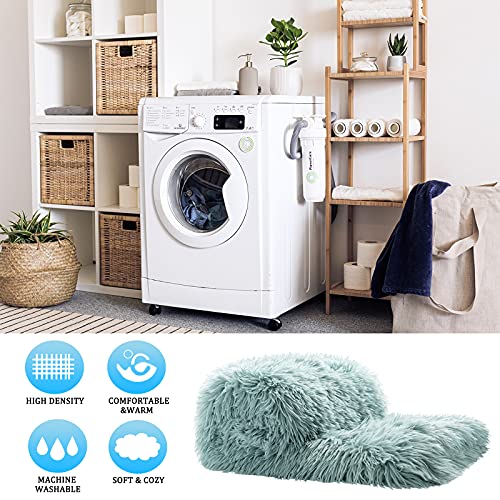 Joniyear Luxury Decorative Fluffy Faux Fur Throw Blanket 50" X 60", Soft Fuzzy Furry Blanket For Bedroom Living Room, Cozy Shaggy Plush Blankets For Couch And Sofa, Cutey Lovely Blanket For Pets,Aqua #TOP7