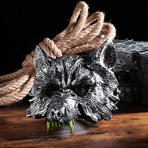 TOYANDONA Wolf Mask Halloween Half Face Werewolf Mask Animal Masquerade Mask for Cosplay Costume, As Shown - Image 2
